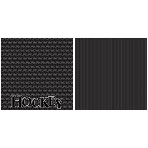 Scrappin Sports and More - Title Sports Collection - 12 x 12 Double Sided Paper - Hockey