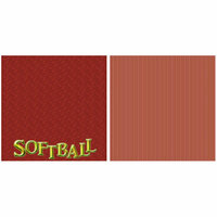 Scrappin Sports and More - Title Sports Collection - 12 x 12 Double Sided Paper - Softball