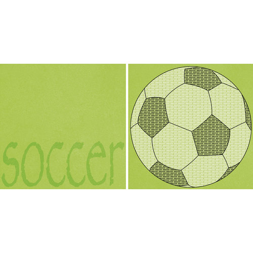 Scrappin Sports and More - Sporty Words Collection - 12 x 12 Double Sided Paper - Soccer