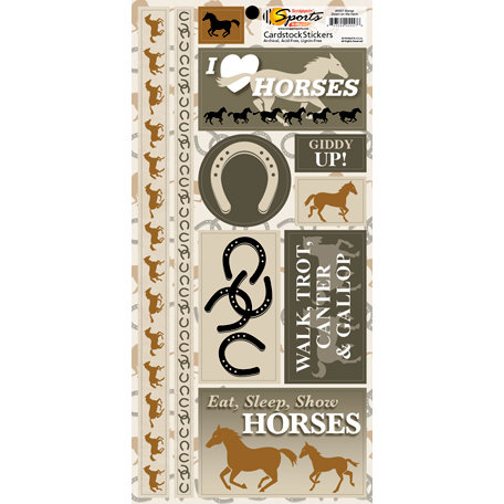 Scrappin Sports and More - Down on the Farm Collection - Cardstock Stickers - Horses
