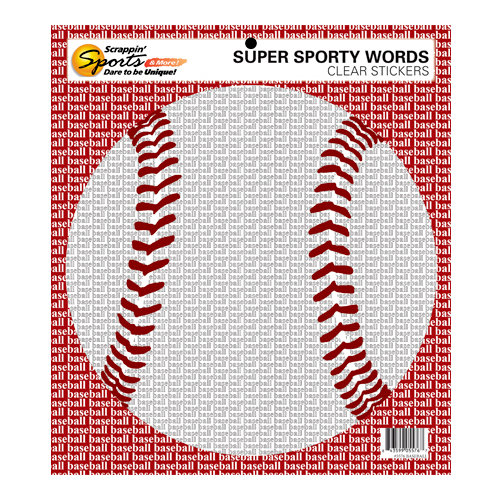 Scrappin Sports and More - Sporty Words Collection - Clear Stickers - Baseball