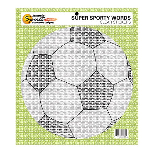 Scrappin Sports and More - Sporty Words Collection - Clear Stickers - Soccer
