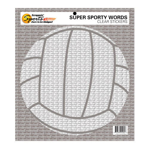 Scrappin Sports and More - Sporty Words Collection - Clear Stickers - Volleyball