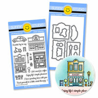 Sunny Studio Stamps - Snippits Die and Acrylic Stamp Set - City Streets Bundle