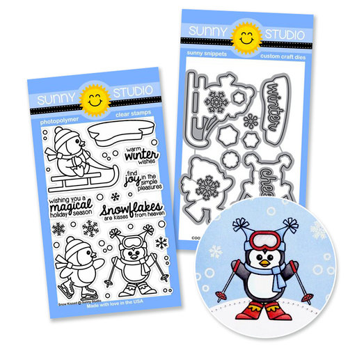 Sunny Studio Stamps - Snippits Die and Acrylic Stamp Set - Snow Kissed Bundle