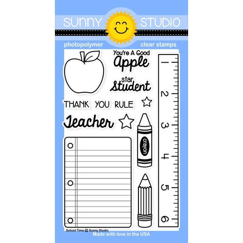 Sunny Studio Stamps - Clear Acrylic Stamps - School Time