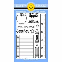 Sunny Studio Stamps - Clear Acrylic Stamps - School Time