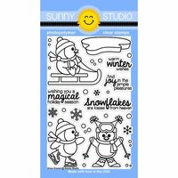 Sunny Studio Stamps - Clear Acrylic Stamps - Snow Kissed