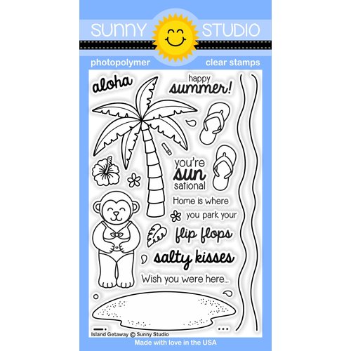 Sunny Studio Stamps - Clear Acrylic Stamps - Island Getaway