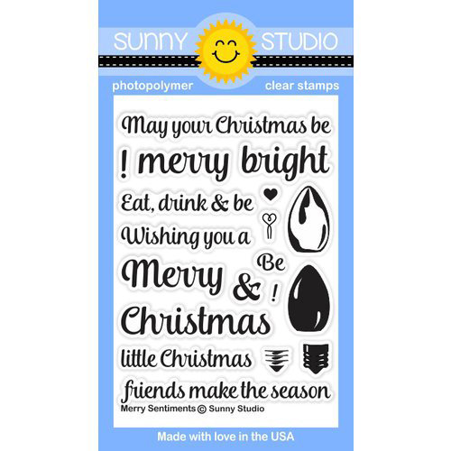 Sunny Studio Stamps - Christmas - Clear Photopolymer Stamps - Merry Sentiments