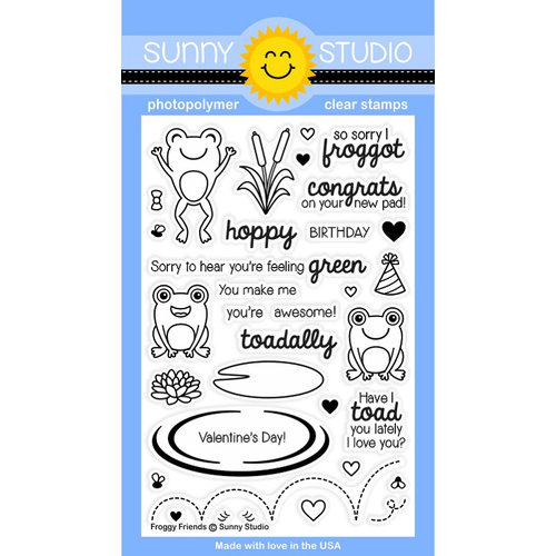 Sunny Studio Stamps - Clear Photopolymer Stamps - Froggy Friends