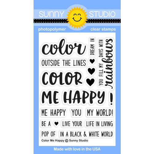 Sunny Studio Stamps - Clear Acrylic Stamps - Color Me Happy