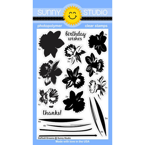 Sunny Studio Stamps - Clear Photopolymer Stamps - Daffodil Dreams