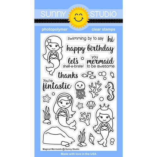 Sunny Studio Stamps - Clear Photopolymer Stamps - Magical Mermaids