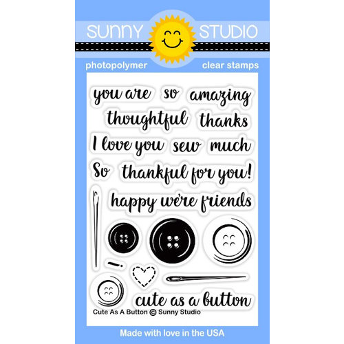 Sunny Studio Stamps - Clear Photopolymer Stamps - Cute As A Button