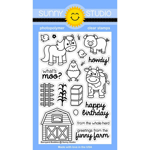 Sunny Studio Stamps - Clear Photopolymer Stamps - Barnyard Buddies