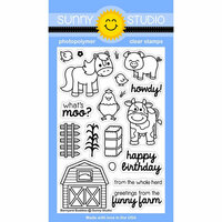 Sunny Studio Stamps - Clear Photopolymer Stamps - Barnyard Buddies