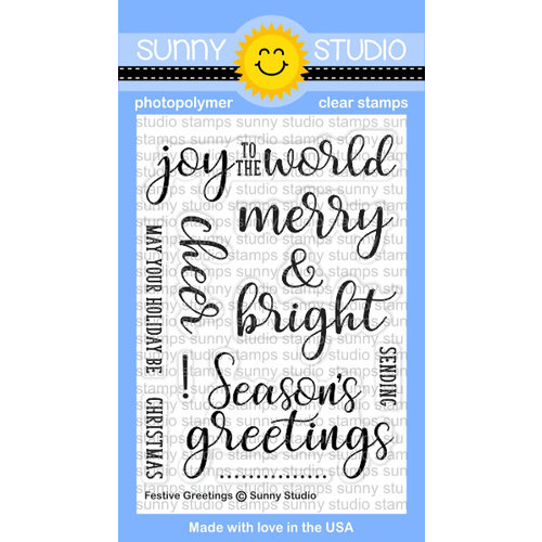 Sunny Studio Stamps - Christmas - Clear Photopolymer Stamps - Festive Greetings