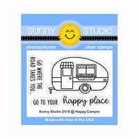 Sunny Studio Stamps - Clear Photopolymer Stamps - Happy Camper