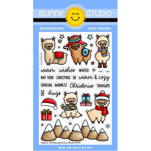 Sunny Studio Stamps - Christmas - Clear Photopolymer Stamps - Alpaca Holiday