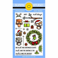 Sunny Studio Stamps - Christmas - Clear Photopolymer Stamps - Happy Owlidays