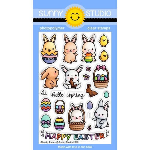 Sunny Studio Stamps - Clear Photopolymer Stamps - Chubby Bunny