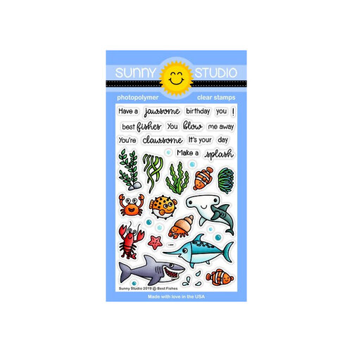 Sunny Studio Stamps - Clear Photopolymer Stamps - Best Fishes