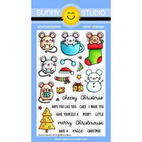 Sunny Studio Stamps - Christmas - Clear Photopolymer Stamps - Merry Mice