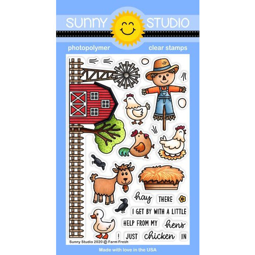 Sunny Studio Stamps - Clear Photopolymer Stamps - Farm Fresh 4x6 Clear Stamps