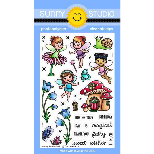 Sunny Studio Stamps - Clear Photopolymer Stamps - Garden Fairy