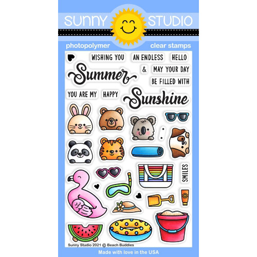 Sunny Studio Stamps - Clear Photopolymer Stamps - Beach Buddies