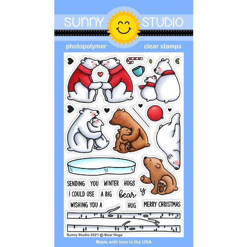 Sunny Studio Stamps - Clear Photopolymer Stamps - Bear Hugs