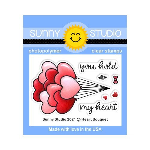 Sunny Studio Stamps - Clear Photopolymer Stamps - Heart Bouquet