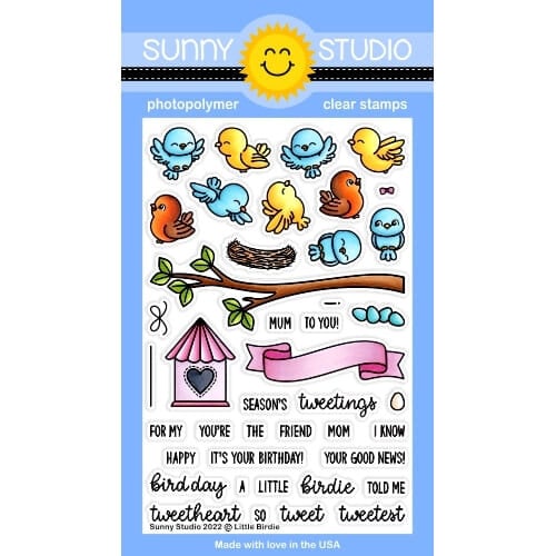 Sunny Studio Stamps - Clear Photopolymer Stamps - Little Birdie