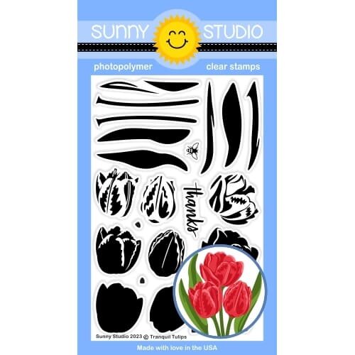 Sunny Studio Stamps - Clear Photopolymer Stamps - Tranquil Tulips