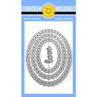 Sunny Studio Stamps - Sunny Snippets - Craft Dies - Scalloped Oval Mat 2