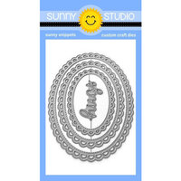 Sunny Studio Stamps - Sunny Snippets - Craft Dies - Scalloped Oval Mat 3