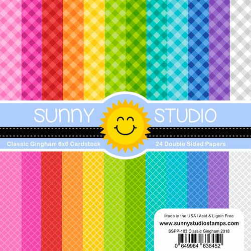 Sunny Studio Stamps - 6 x 6 Paper Pack - Classic Gingham