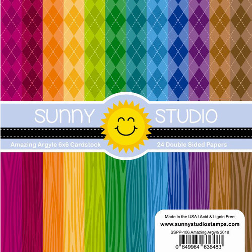 Sunny Studio Stamps - 6 x 6 Paper Pack - Amazing Argyle