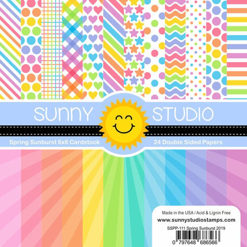 Sunny Studio Stamps - 6 x 6 Paper Pack - Spring Sunburst