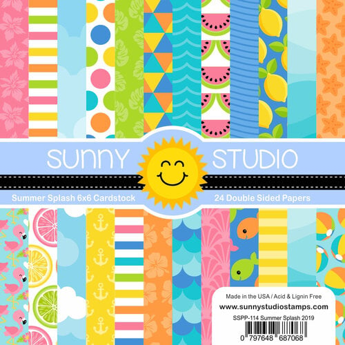 Sunny Studio Stamps - 6 x 6 Paper Pack - Summer Splash