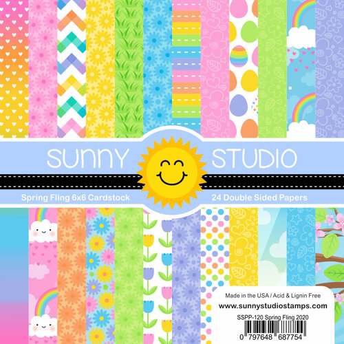 Sunny Studio Stamps - 6 x 6 Paper Pack - Spring Fling
