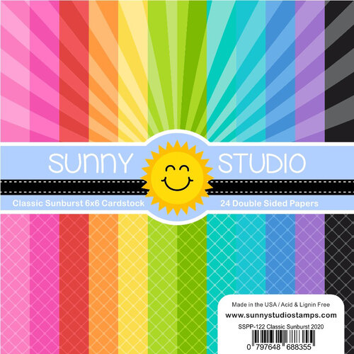 Sunny Studio Stamps - 6 x 6 Paper Pack - Classic Sunburst