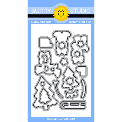 Sunny Studio Stamps - Sunny Snippets - Dies - Gleeful Reindeers