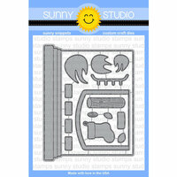 Sunny Studio Stamps - Christmas - Sunny Snippets - Dies - Fireplace Shaped Card