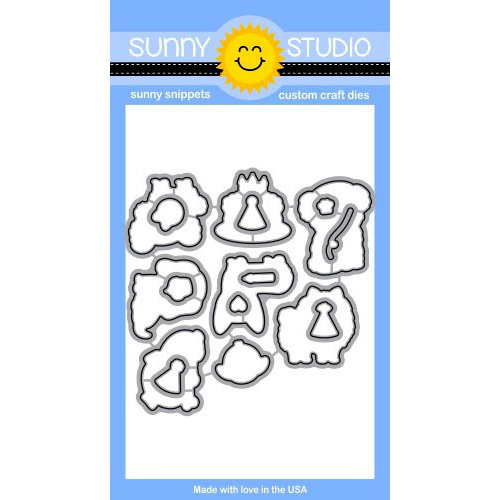 Sunny Studio Stamps - Sunny Snippets - Dies - Party Pups