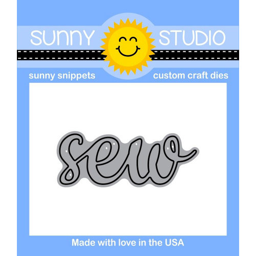 Sunny Studio Stamps - Sunny Snippets - Dies - Sew Word - 2 Inches