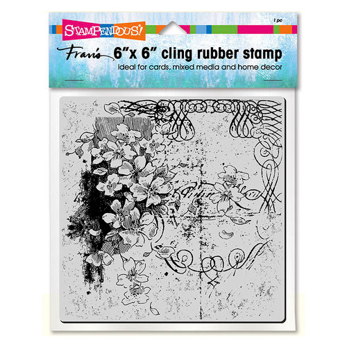 Stampendous - Cling Mounted Rubber Stamps - 6 x 6 - Blossom Scroll