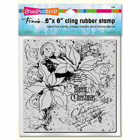 Stampendous - Christmas - Cling Mounted Rubber Stamps - Poinsettia Collage