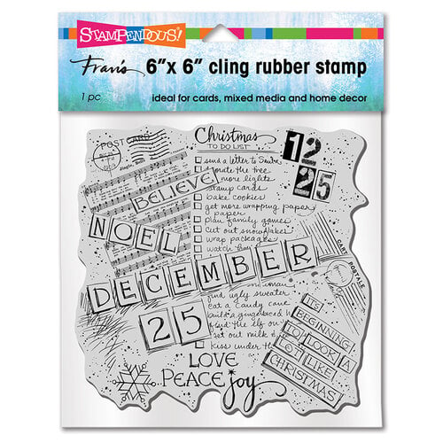 Stampendous - Cling Mounted Rubber Stamps - Christmas List